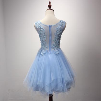 Above Knee Mini Tulle Homecoming Dress Scoop Neck..