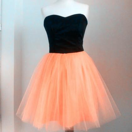 Above Knee Mini Tulle Homecoming Dress Strapless..