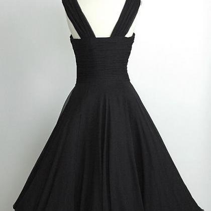 Short Black Chiffon Homecoming Dresses