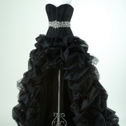 Black Organza Prom Dresses,crystals Women Prom..