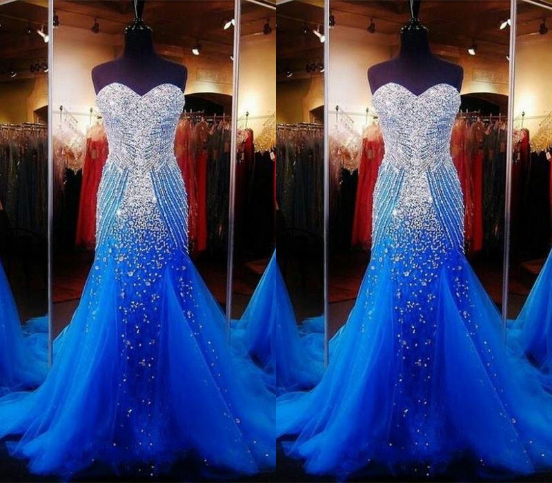 royal blue beaded gown