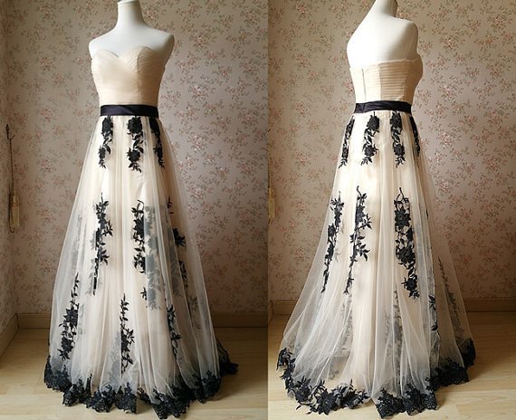 Strapless A-line Tulle Prom Dress, A-line Tulle Prom Dress, Floor Length Women Evening Dress