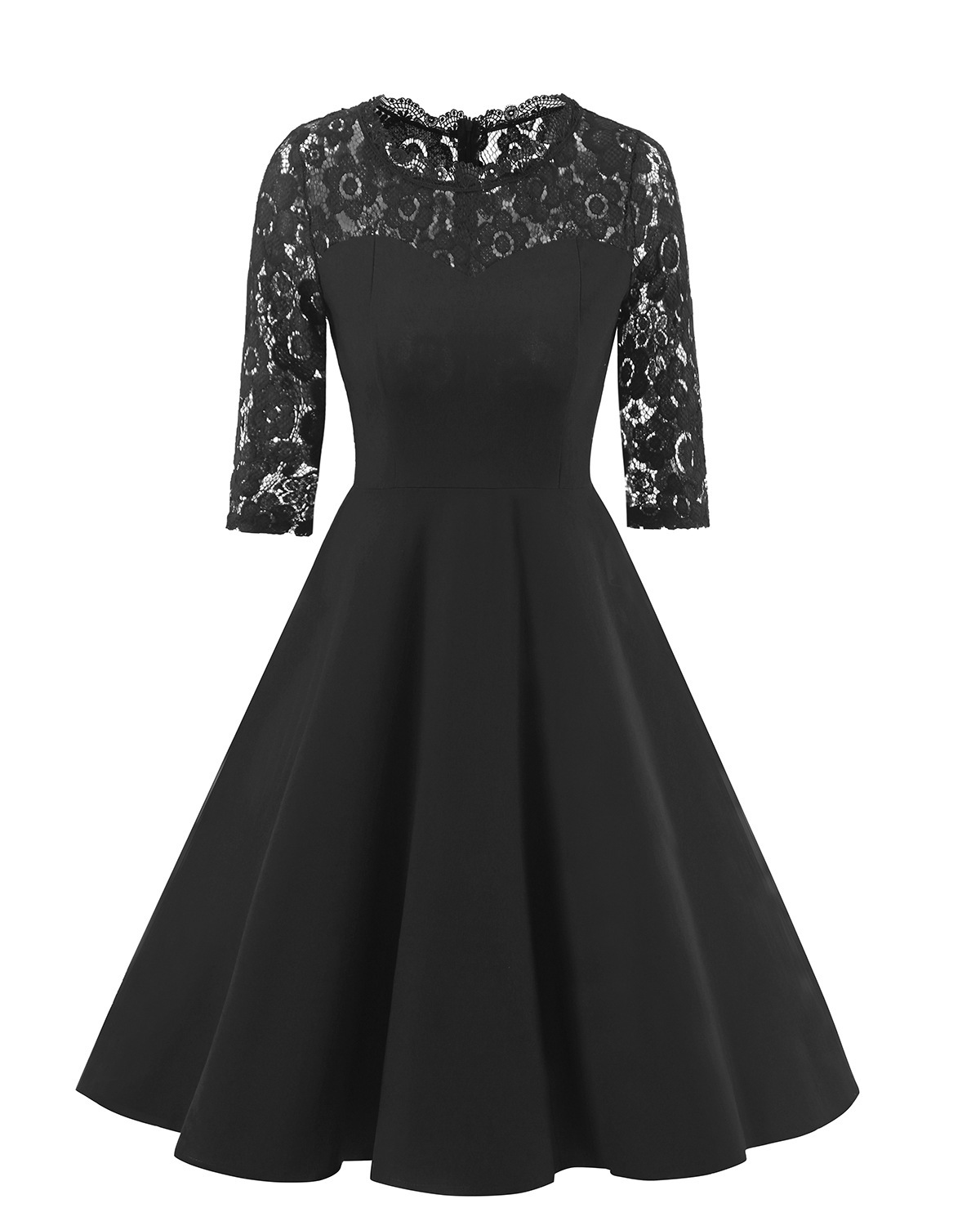 long sleeve skater homecoming dress A-Line Sweetheart Homecoming Dress, Royal Blue / 14 main image 1