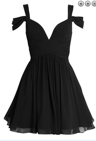 Short Chiffon Black Homecoming Dresses 2016 Spaghetti Straps Beaded Mini Party Dresses