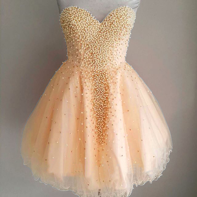 Sweetheart Neck Short Tulle Homecoming Dresses 2016 Crystal Beaded Party Dresses Custom Made