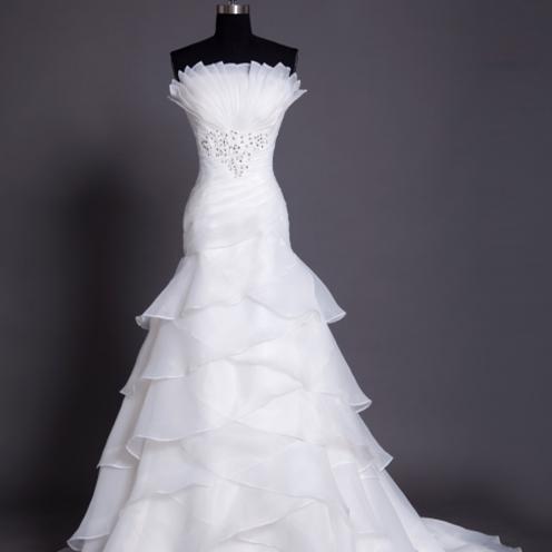 White Organza Wedding Dress on Luulla